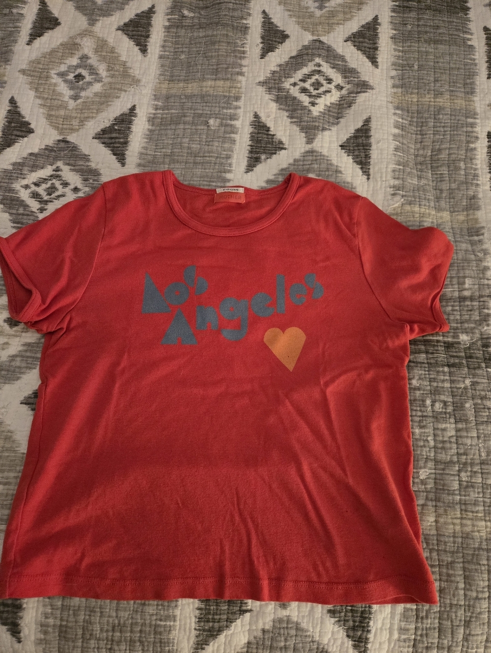 Mother Itty Bitty T Red 'Los Angeles' Graphic Tee with Heart